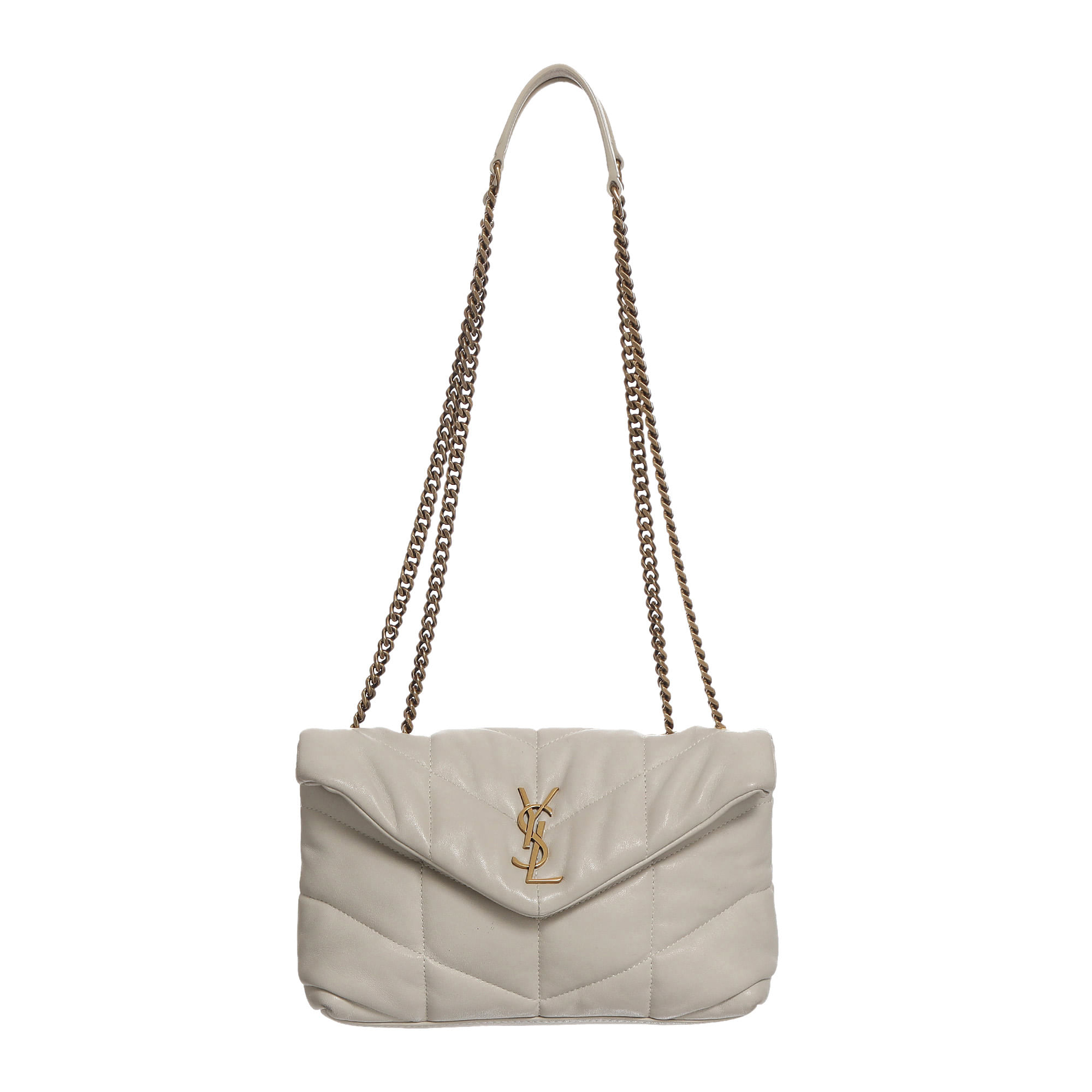 saint laurent saint laurent puffer toy branca white small