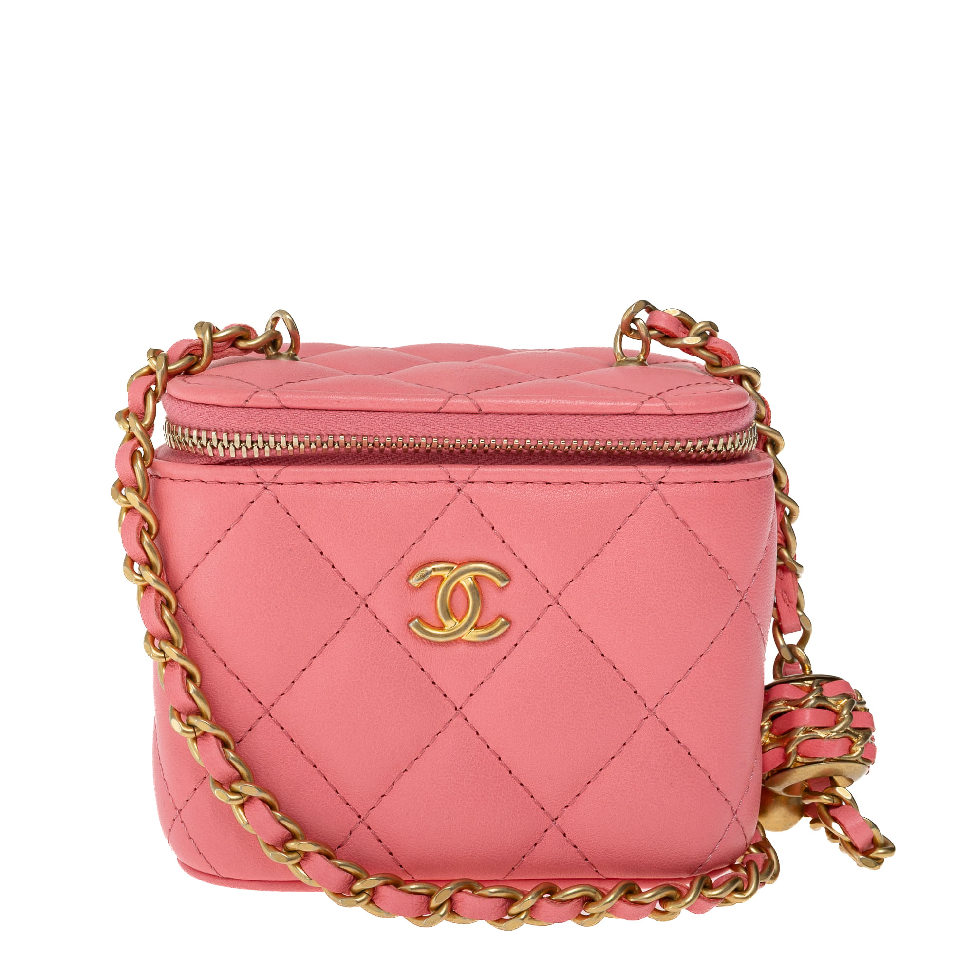 chanel chanel cc vanity case rosa pink mini