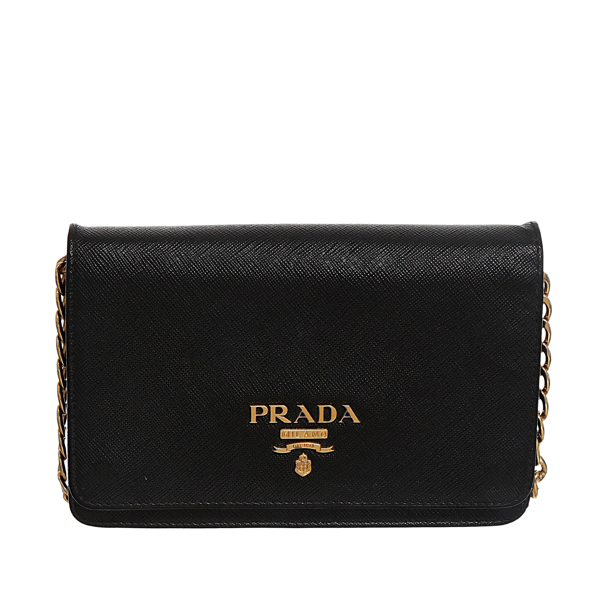 prada prada couro saffiano pequena preta black small