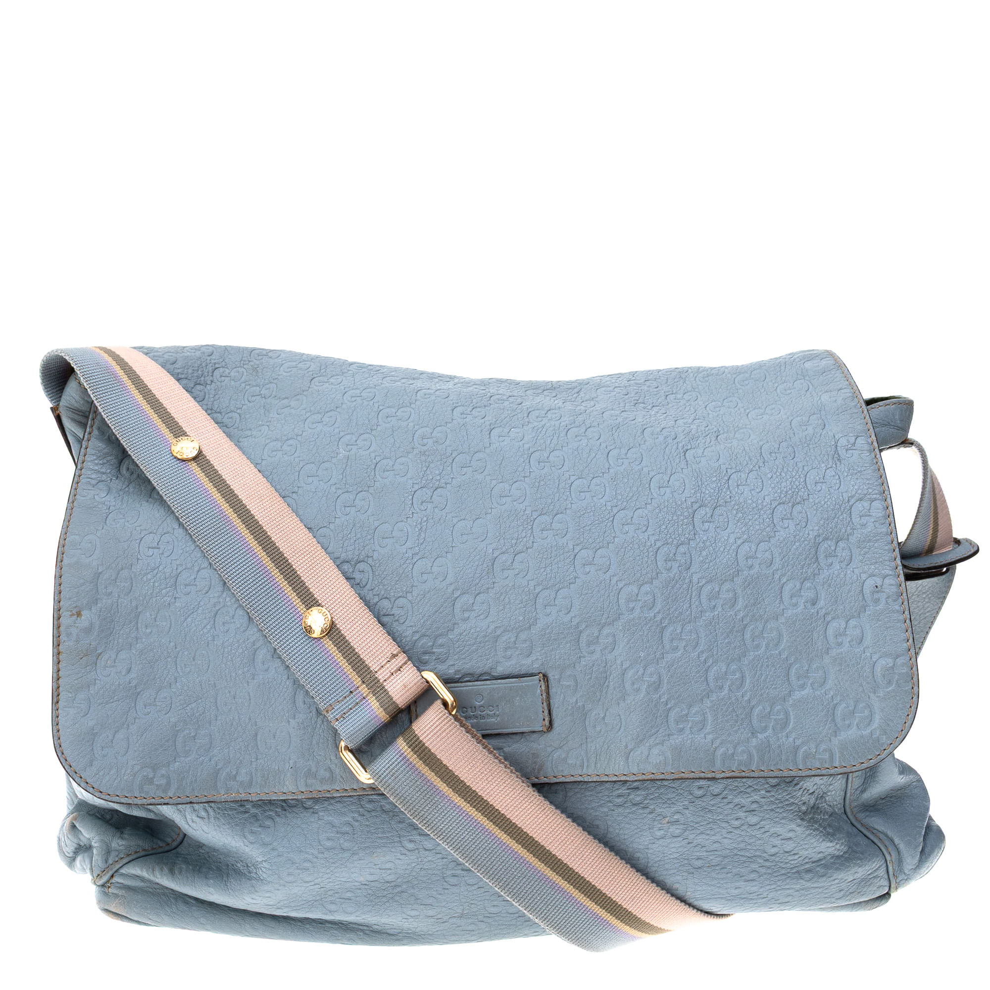 gucci gucci gg diaper canvas azul large