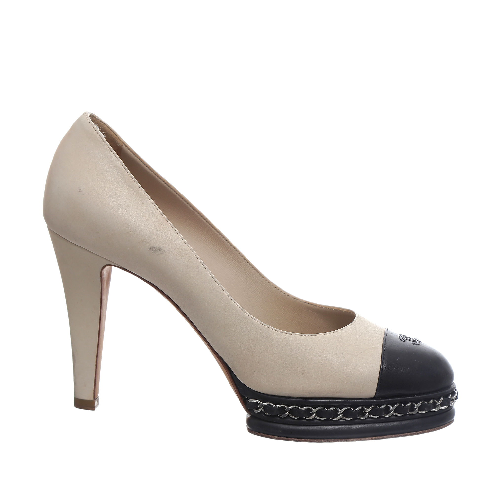 chanel cc chain modelo sapato