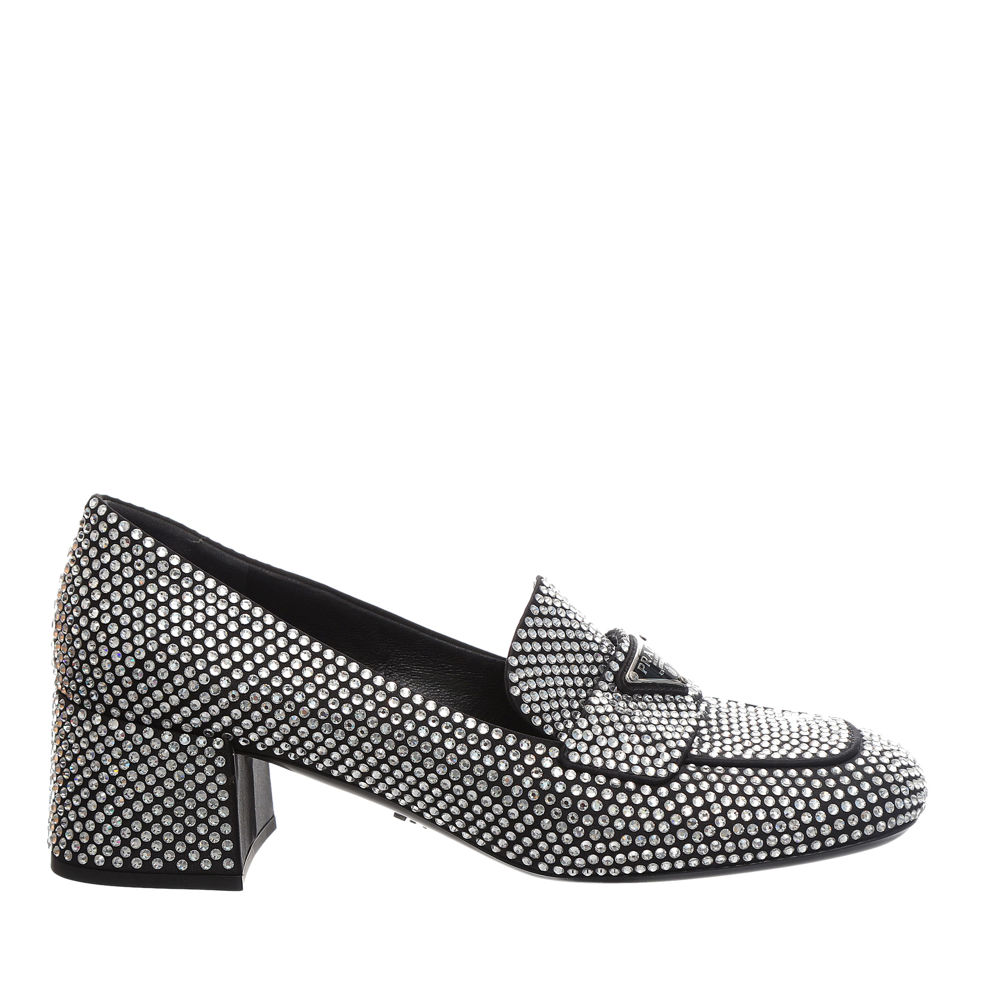 prada crystal mocassim modelo