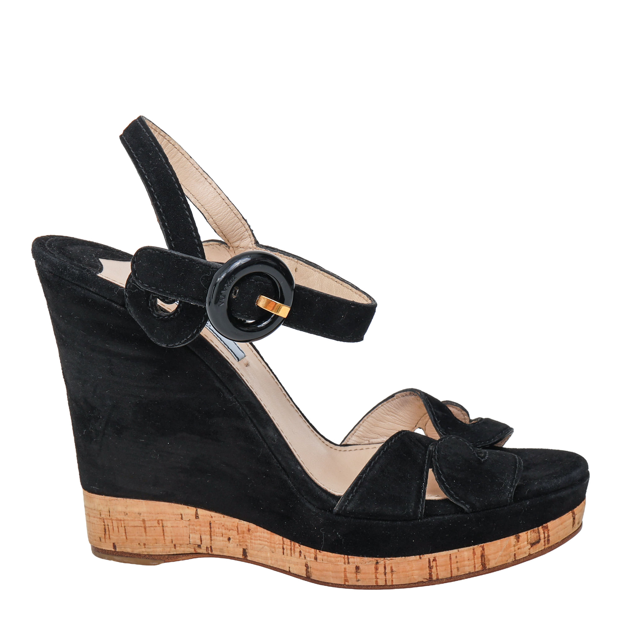 prada anabela modelo sandalia